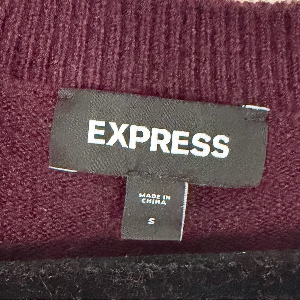 🩵 5 for $25 EXPRESS • burgundy cardigan with jewel buttons - Picture 3 of 4